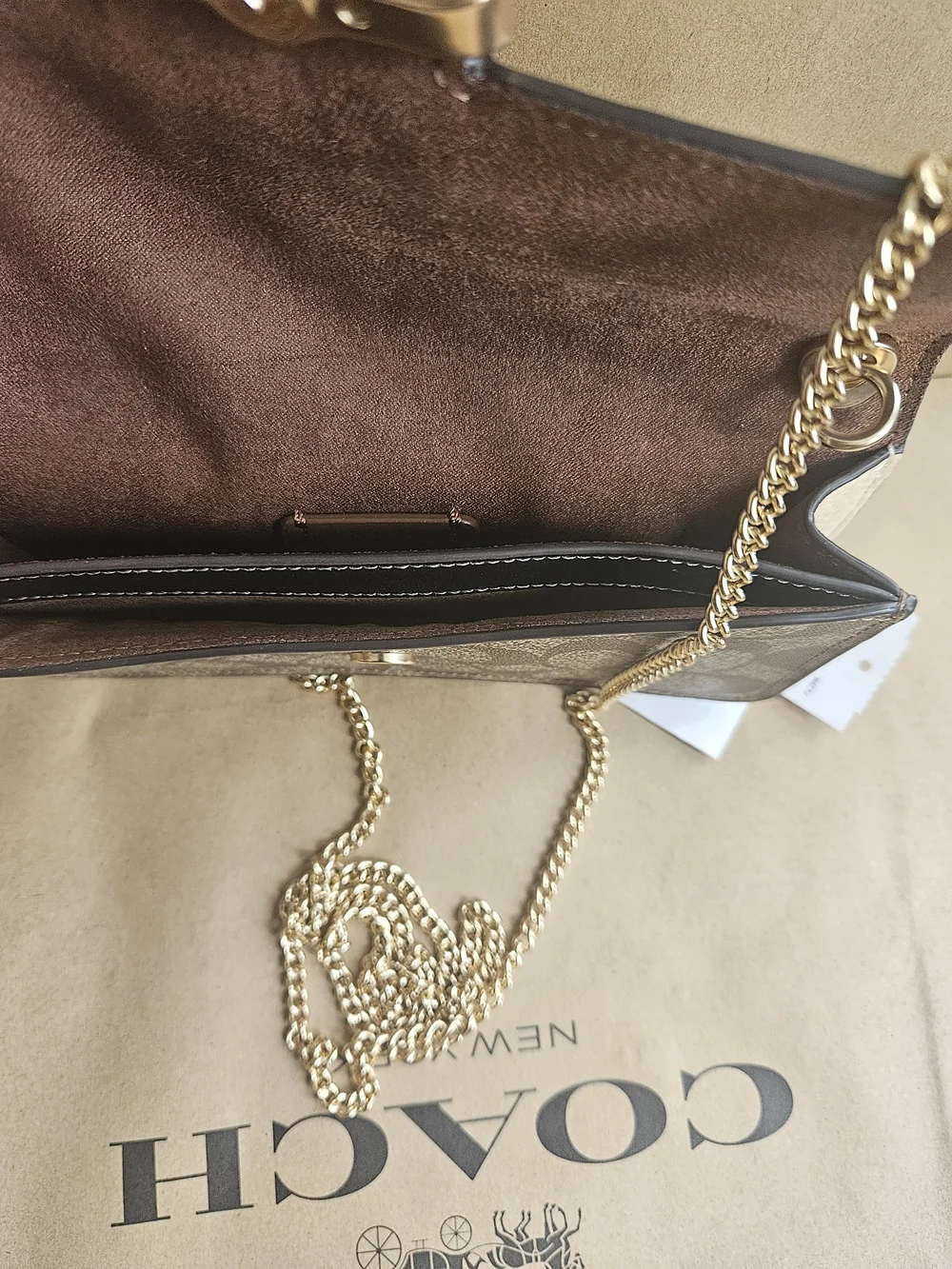 Coach Morgan Crossbody In Colorblock Signature Gold/Khaki Multi CF475
